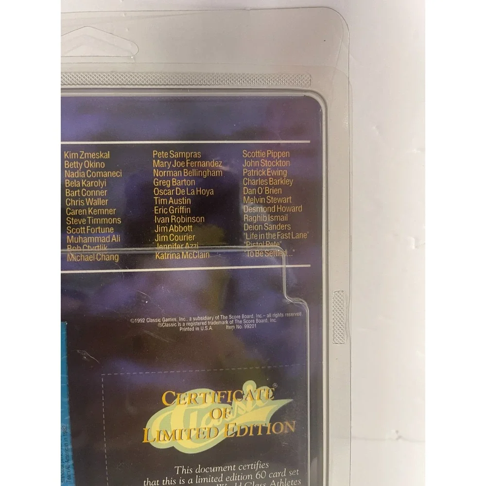 1992 Classic World Class Athletes Limited Edition 60 Card Set Factory Sealed